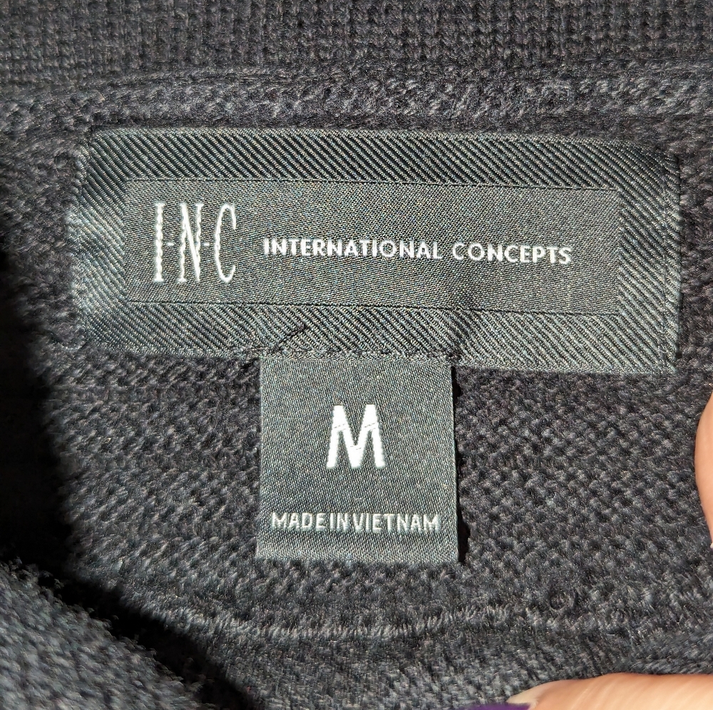 Inc International Concepts Solid Black Ribbed Swe… - image 2